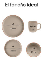 Red Velvet Vajilla De Cerámica Elite Matte De 16 Piezas Gris Jamcg