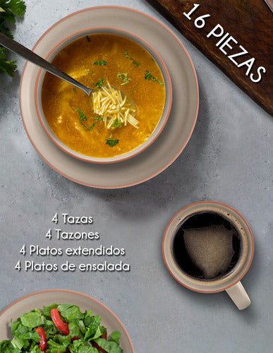 Red Velvet Vajilla De Cerámica Elite Matte De 16 Piezas Gris Jamcg