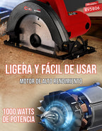 Sierra Circular Eléctrica 1000w De Potencia Corte Ajustable Rojo 60 Hz