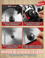 Sierra Circular Eléctrica 1000w De Potencia Corte Ajustable Rojo 60 Hz