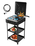 Parrilla Estufa Anaquel Gas 4 Quemadores Multiusos Uso Rudo