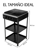 Parrilla Estufa Anaquel Gas 4 Quemadores Multiusos Uso Rudo