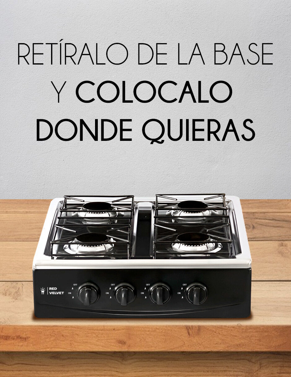 Parrilla Estufa Anaquel Gas 4 Quemadores Multiusos Uso Rudo