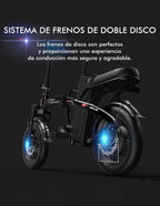 Bicicleta Eléctrica Plegable Ligera Batería Litio Removible