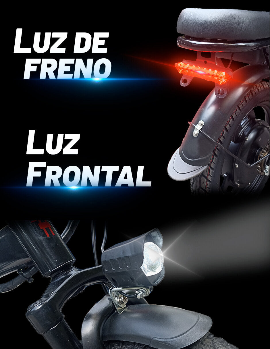 Bicicleta Eléctrica Plegable Ligera Batería Litio Removible