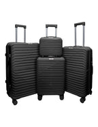 Set De 4 Maletas Viaje Rígidas Con Ruedas 360° Candado Tsa Negro Liso