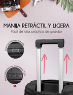Set De 4 Maletas Viaje Rígidas Con Ruedas 360° Candado Tsa Negro Liso